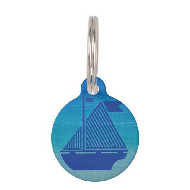 Sail Boat on the Ocean Pet Tag (Front)