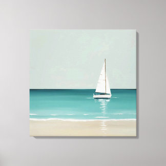 Sail Boat on the Open Sea Canvas Print