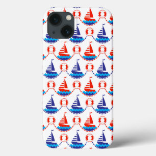 Sail Boat Pattern iPhone 13 Case