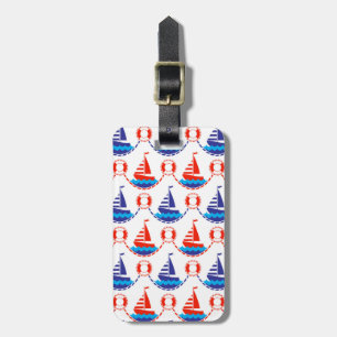 Sail Boat Pattern Luggage Tag