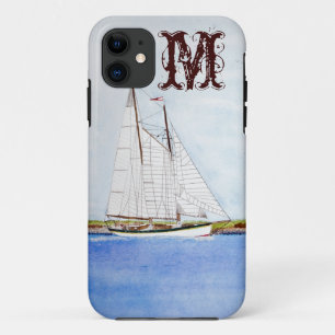 Sail Boat Sailing Ship Ocea Monogram IPHONE 5 Case