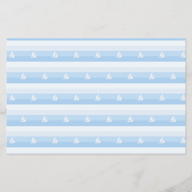 Sail Boat Stripes Scrap Booking Paper (Front)