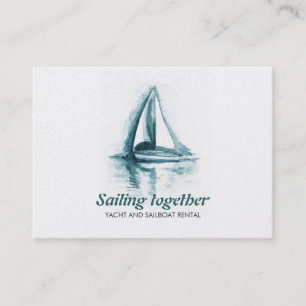 Sail boat watercolor Business Card Template