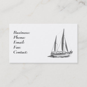 Sail Boat White Business Card Template