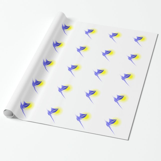 Sail boat wrapping paper (Unrolled)
