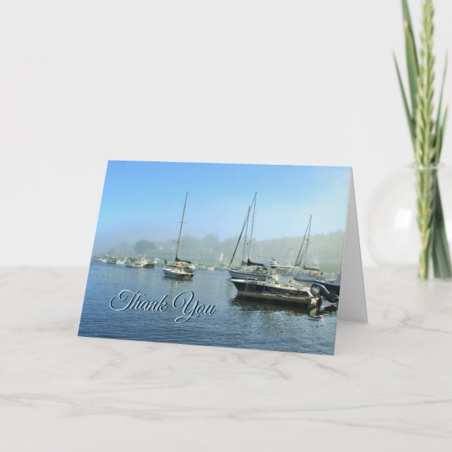 Sail Boats on Perkins Cove, Maine Thank you Card (Front)