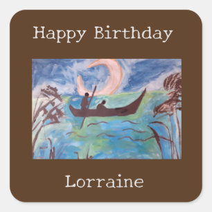 Sail By Moonlight Birthday  Square Sticker