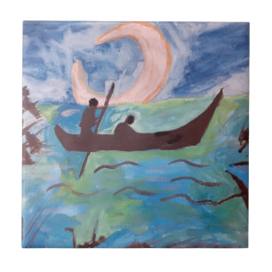 Sail by Moonlight Ceramic Tile