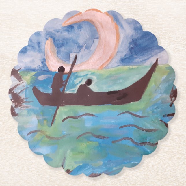 Sail by Moonlight  Paper Coaster (Front)