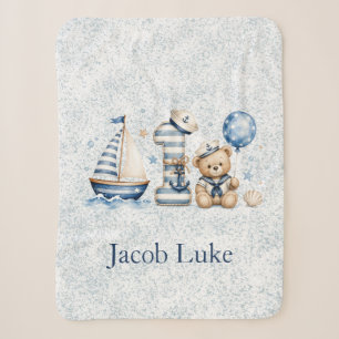 Sail-ebrate One Nautical Sherpa Blanket