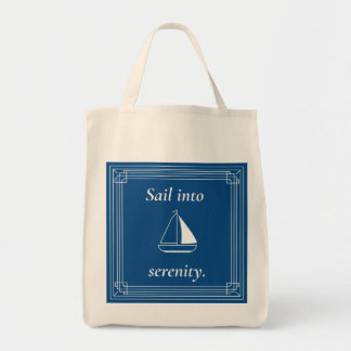 Sail Into Serenity Nautical Sailboat Tote Bag