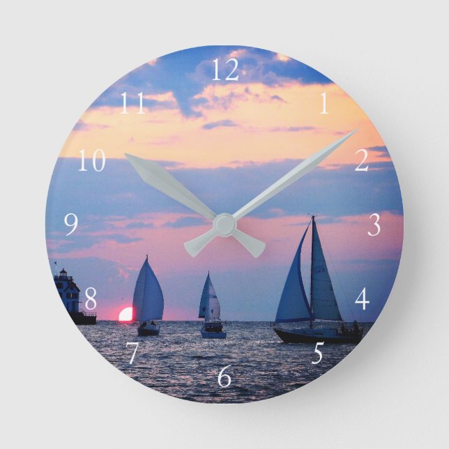 Sail into Sunset Round Clock (Front)