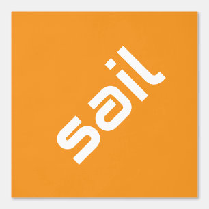 SAIL Modern White Text Tropical Orange Background Wallpaper