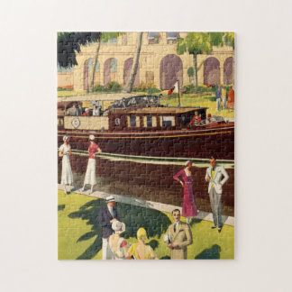 Sail Motor Boat Vintage Antique Nautical Jigsaw Puzzle