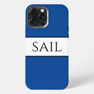 SAIL Nautical Sporty Bold Deep Blue White Stripes iPhone 13 Pro Max Case