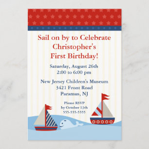 Sail on by & Celebrate Birthday Invitation