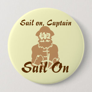 Sail on Yellow and Brown 10 Cm Round Badge