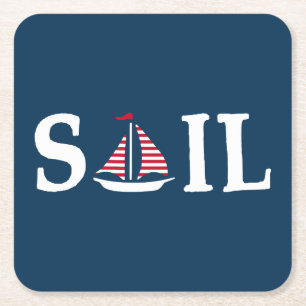 Sail Square Paper Coaster
