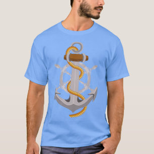 Sail Steering Wheel Sailor Sea Anchor Sailing T-Shirt