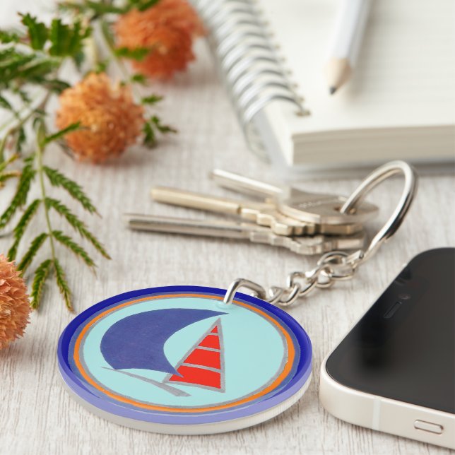 Sail the Seas laser boat Key Ring (Front Right)