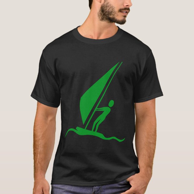 Sailboarding - Grass Green T-Shirt (Front)