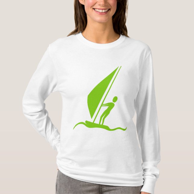 Sailboarding - Martian Green T-Shirt (Front)