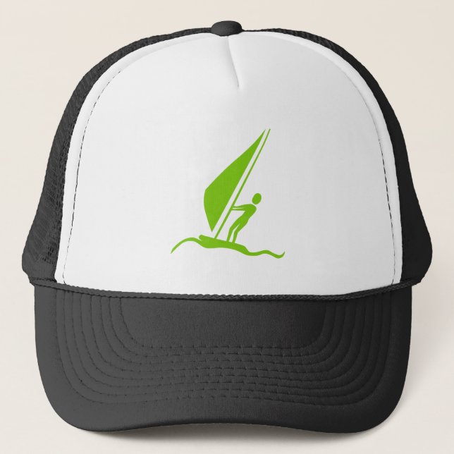 Sailboarding - Martian Green Trucker Hat (Front)