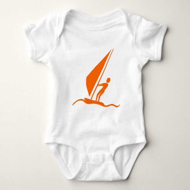 Sailboarding - Orange Baby Bodysuit (Front)