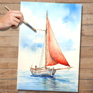 Sailboat 1 Decoupage Paper