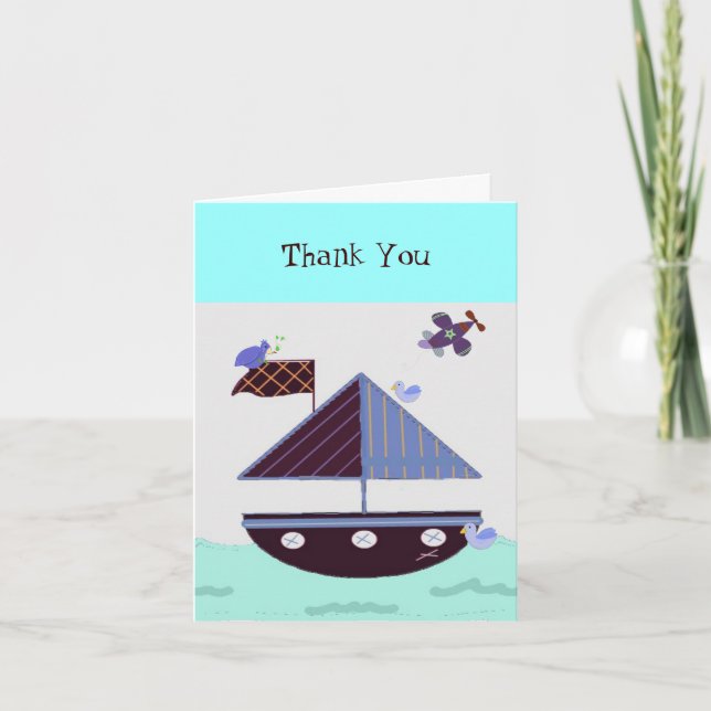 Sailboat and Airplane Thank You (Front)