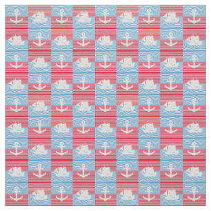 Sailboat and anchor pattern fabric