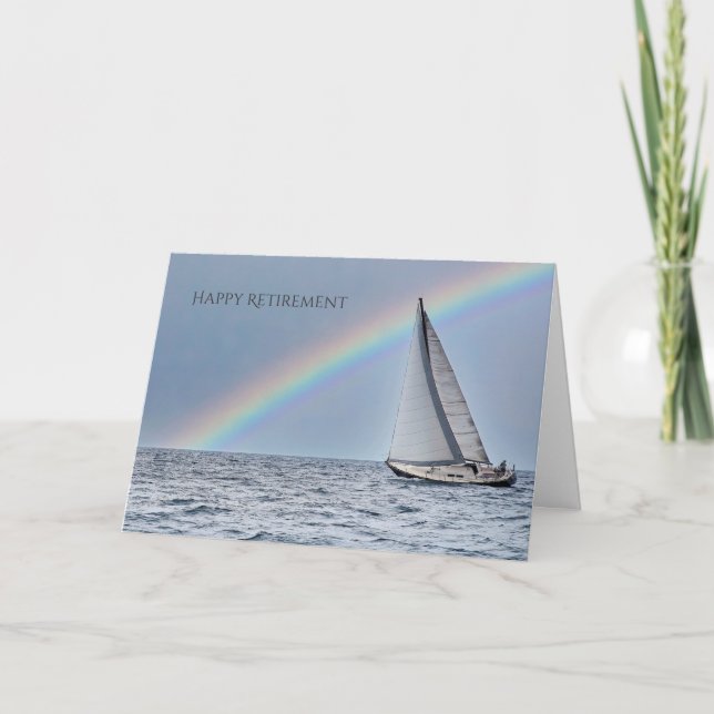 Sailboat and Rainbow Retirement Card (Front)