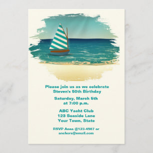 Sailboat and Sea Invitation