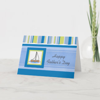 Sailboat and Stripes Father's Day Card