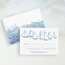 Sailboat and Waves Blue Yacht Club Wedding