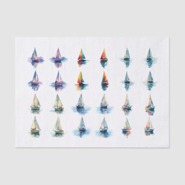 Sailboat Assortment Decoupage Paper (Front)