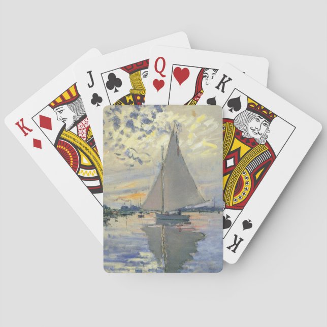 Sailboat at Le Petit-Gennevilliers by Claude Monet Playing Cards (Back)