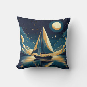 Sailboat at night cushion