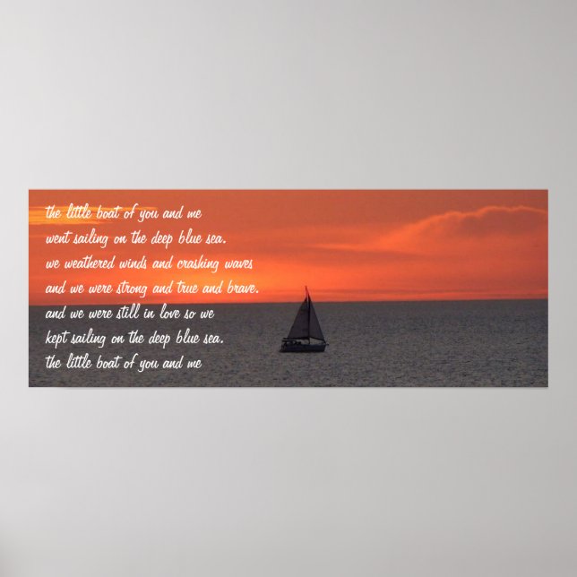 Sailboat At Sea At Sunset Poster (Front)