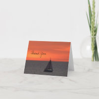 Sailboat at Sparkling Sea Thank You Note Card