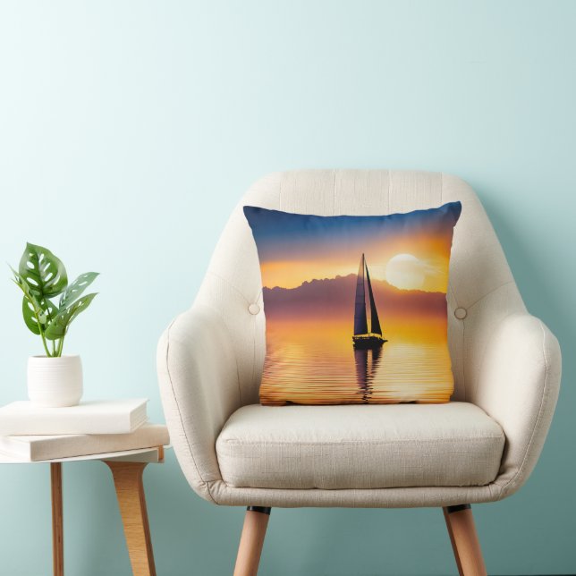Sailboat At Sunset  Cushion (Chair)