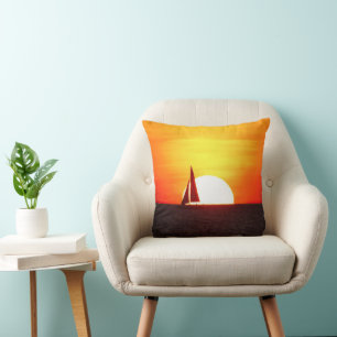 Sailboat at Sunset Cushion