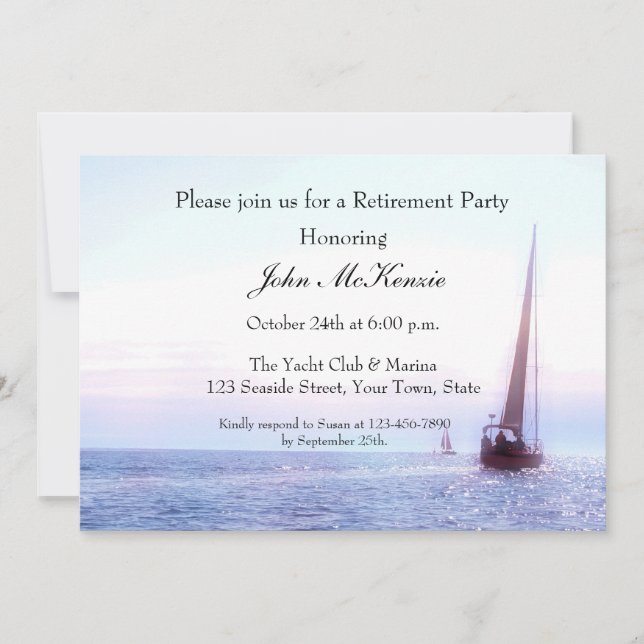 Sailboat at Sunset Invitation (Front)