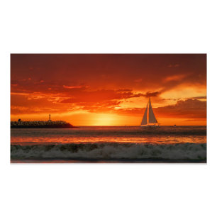 Sailboat at Sunset - Marina Del Rey, CA Photo Print