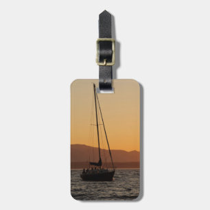 Sailboat At Sunset On The Puget Sound Luggage Tag