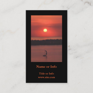 Sailboat at Sunset Photo Business Card