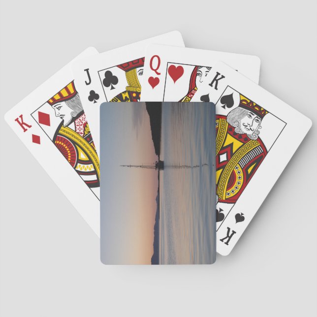 Sailboat at Sunset Playing Cards (Back)