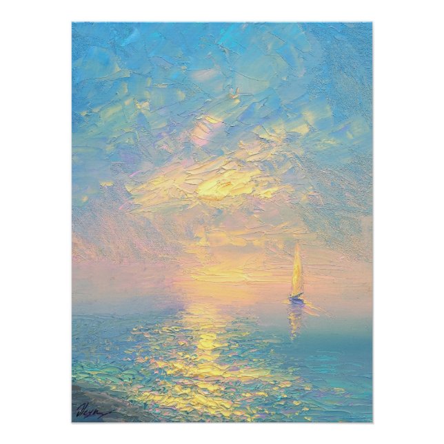 Sailboat at Sunset Poster (Front)