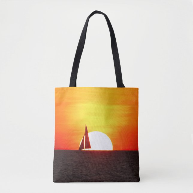 Sailboat at Sunset Tote Bag (Front)