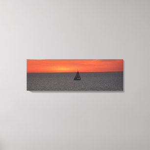 Sailboat at Sunset Wrapped Canvas Print